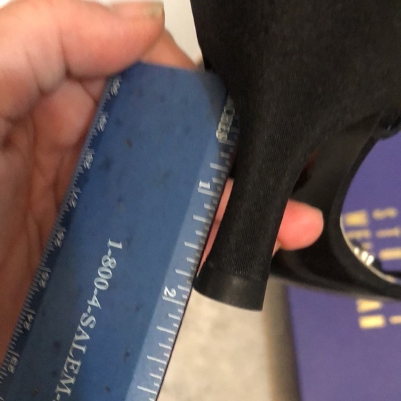 Stuart Weitzman size  10 black ankle wrap heels Rhinestone details - Picture 14 of 15